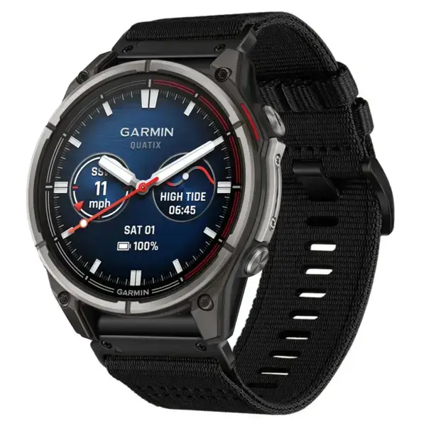 g.ny200.1 Main Midnight Black Pro Seatbelt Two Piece Watch Band Strap for Garmin Quatix 7
