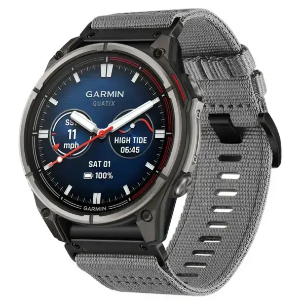 g.ny200.7 Main Grey Slate Pro Seatbelt Two Piece Watch Band Strap for Garmin Quatix 7