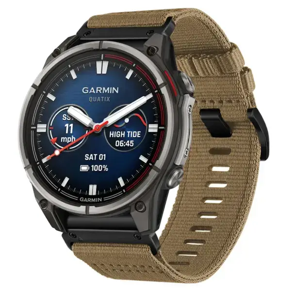 g.ny200.17 Main Khaki Camel Pro Seatbelt Two Piece Watch Band Strap for Garmin Quatix 7