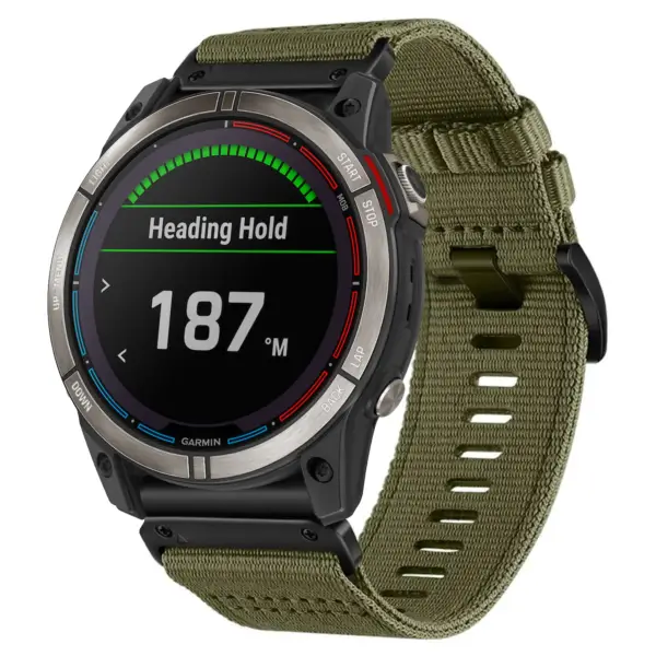 g.ny200.17 Main Cargo Green Pro Seatbelt Two Piece Watch Band Strap for Garmin Quatix 7X