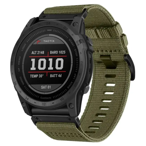 g.ny200.17 Main Cargo Green Pro Seatbelt Two Piece Watch Band Strap for Garmin Tactix 7