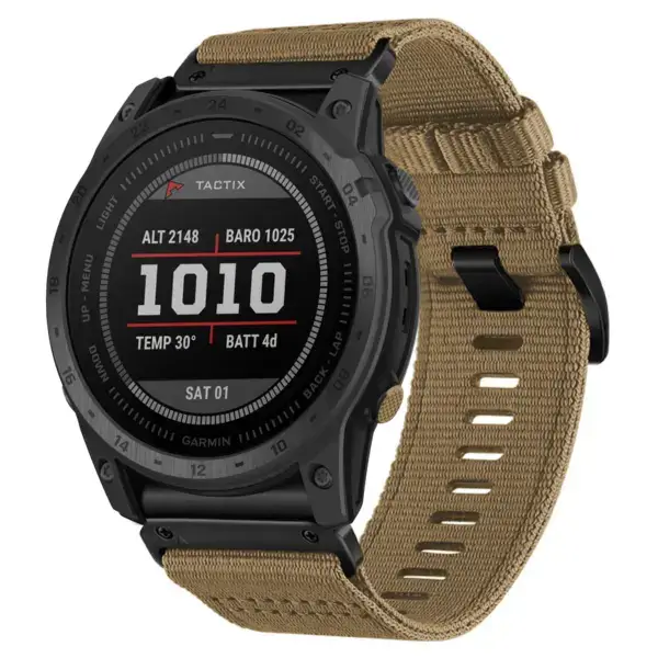 g.ny200.17 Main Khaki Camel Pro Seatbelt Two Piece Watch Band Strap for Garmin Tactix 7