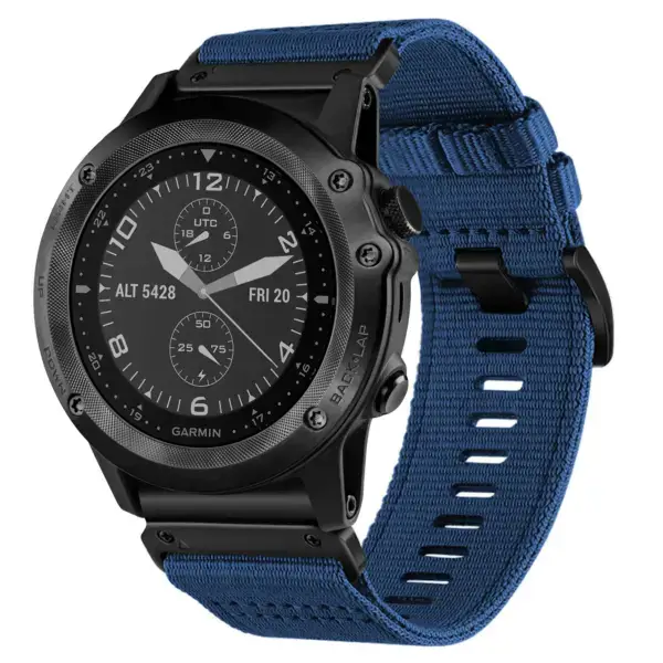 g.ny200.5 Main Navy Blue Pro Seatbelt Two Piece Watch Band Strap for Garmin Tactix Bravo