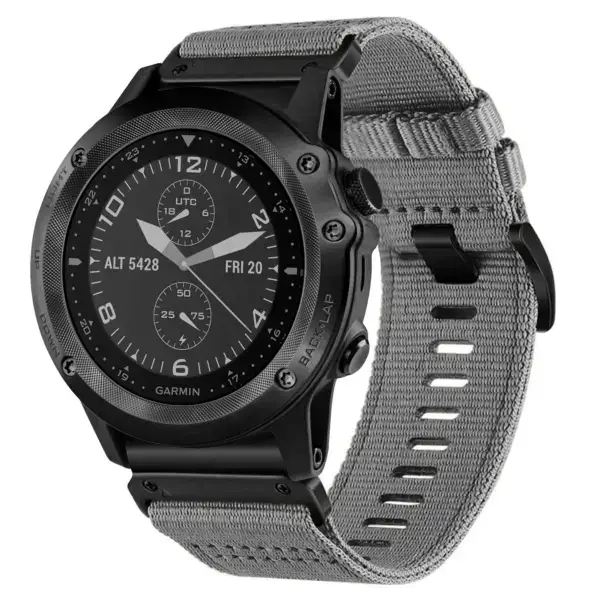 g.ny200.7 Main Grey Slate Pro Seatbelt Two Piece Watch Band Strap for Garmin Tactix Bravo
