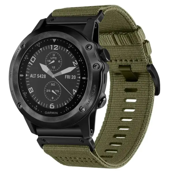 g.ny200.17 Main Cargo Green Pro Seatbelt Two Piece Watch Band Strap for Garmin Tactix Bravo