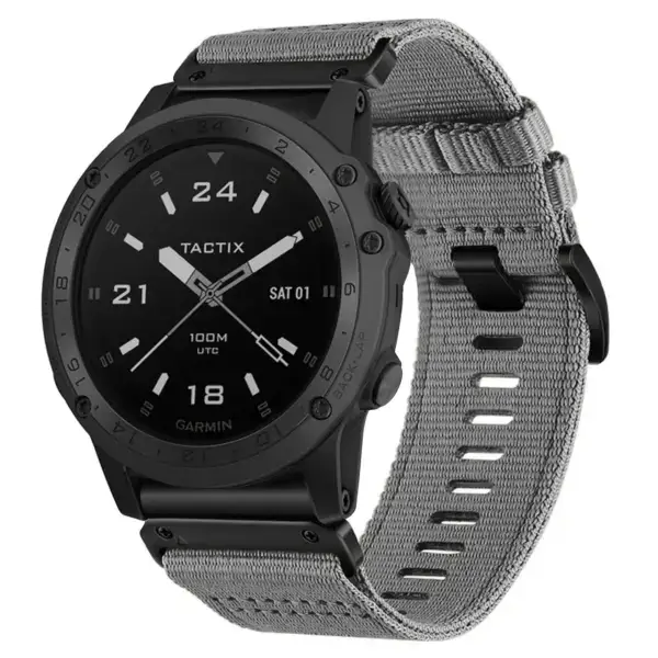 g.ny200.7 Main Grey Slate Pro Seatbelt Two Piece Watch Band Strap for Garmin Tactix Charlie