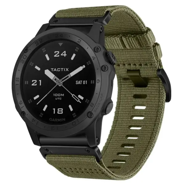 g.ny200.17 Main Cargo Green Pro Seatbelt Two Piece Watch Band Strap for Garmin Tactix Charlie