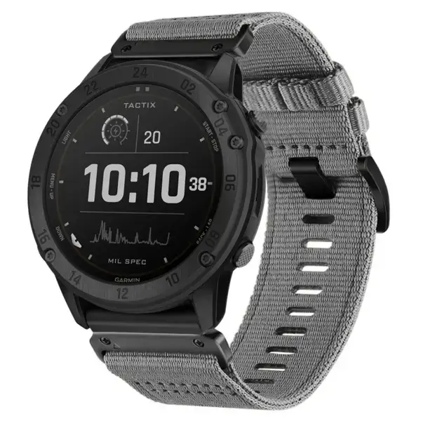 g.ny200.7 Main Grey Slate Pro Seatbelt Two Piece Watch Band Strap for Garmin Tactix Delta