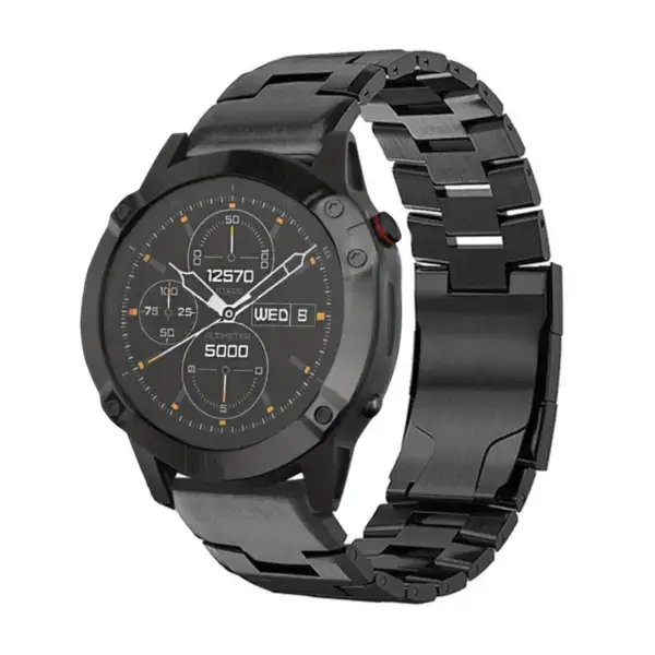 g.m14.mb Main Black StrapsCo Vented Titanium Bracelet for Garmin Approach S60