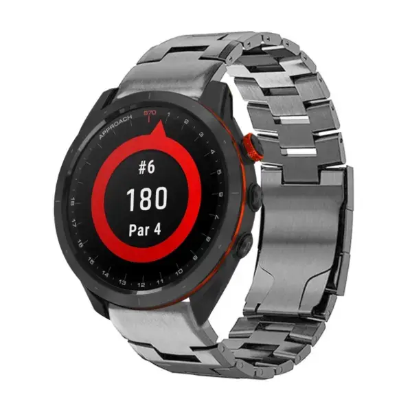 g.m14.gb Main Gunmetal StrapsCo Vented Titanium Bracelet for Garmin Approach S70 – 47mm