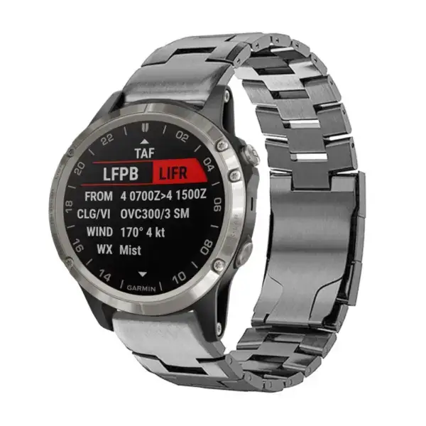 g.m14.gb Main Gunmetal StrapsCo Vented Titanium Bracelet for Garmin D2 Charlie