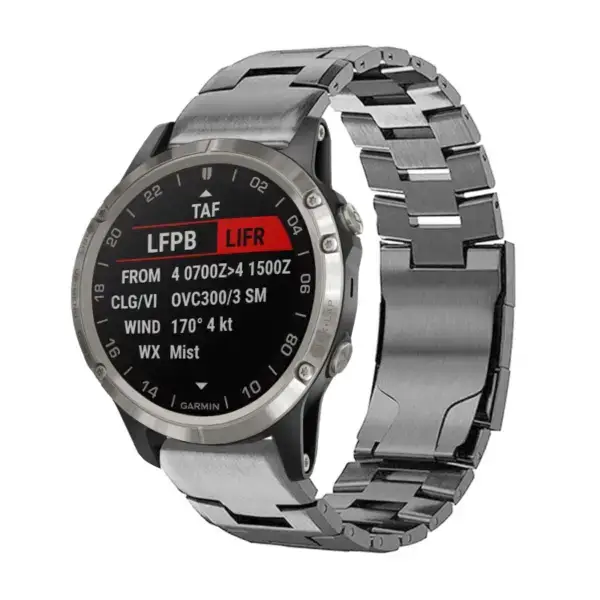 g.m14.gb Main Gunmetal StrapsCo Vented Titanium Bracelet for Garmin D2 Delta