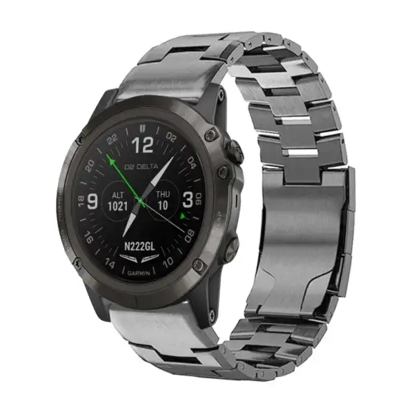 g.m14.gb Main Gunmetal StrapsCo Vented Titanium Bracelet for Garmin D2 Delta PX