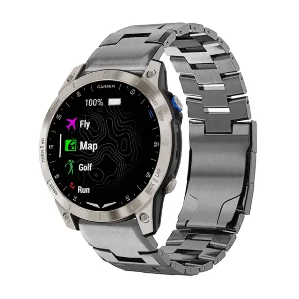g.m14.gb Main Gunmetal StrapsCo Vented Titanium Bracelet for Garmin D2 Mach 1