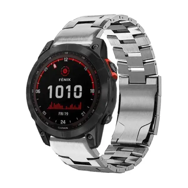 g.m14.ss Main Silver StrapsCo Vented Titanium Bracelet for Garmin Descent G1