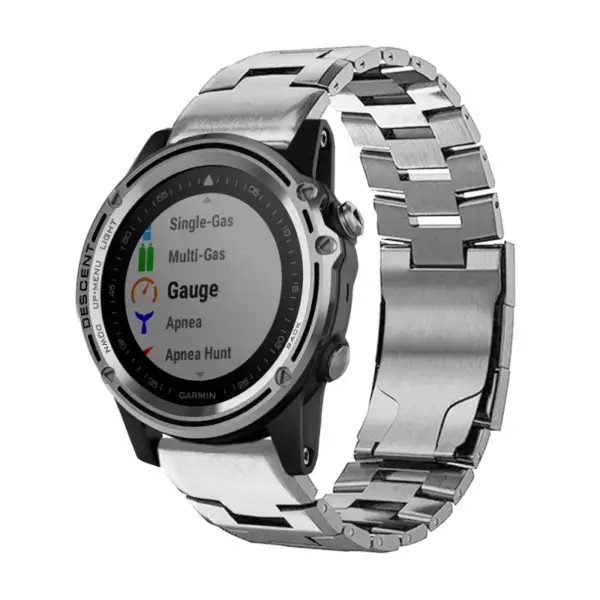 g.m14.ss Main Silver StrapsCo Vented Titanium Bracelet for Garmin Descent Mk1