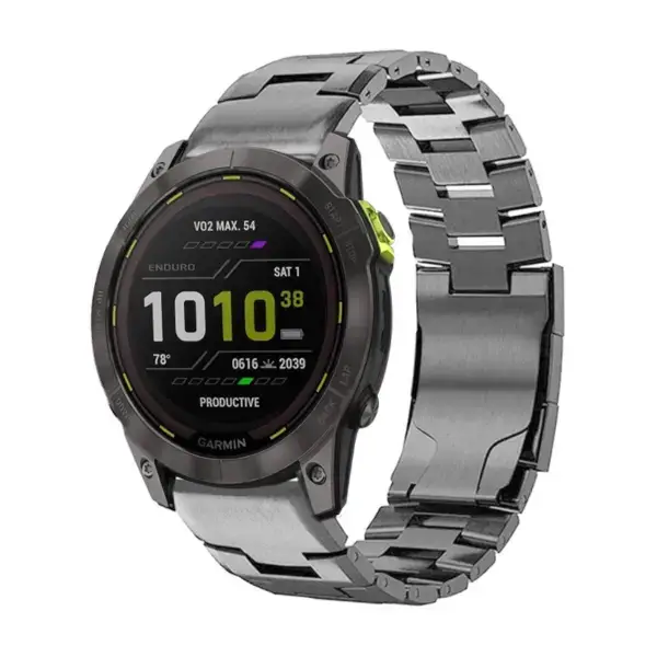 g.m14.gb Main Gunmetal StrapsCo Vented Titanium Bracelet for Garmin Enduro 2