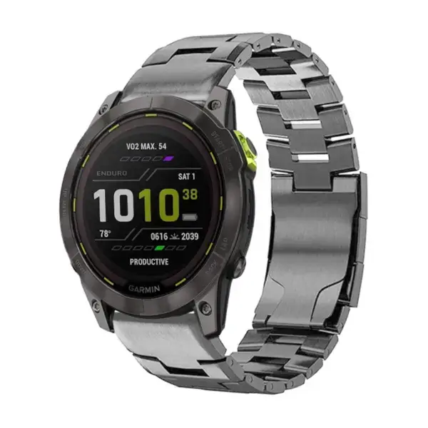 g.m14.gb Main Gunmetal StrapsCo Vented Titanium Bracelet for Garmin Enduro 3