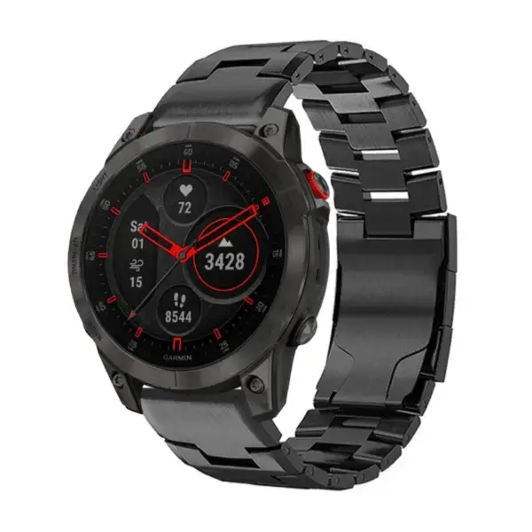 g.m14.mb Main Black StrapsCo Vented Titanium Bracelet for Garmin Epix Gen 2