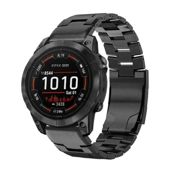 g.m14.mb Main Black StrapsCo Vented Titanium Bracelet for Garmin Epix Pro – 47mm