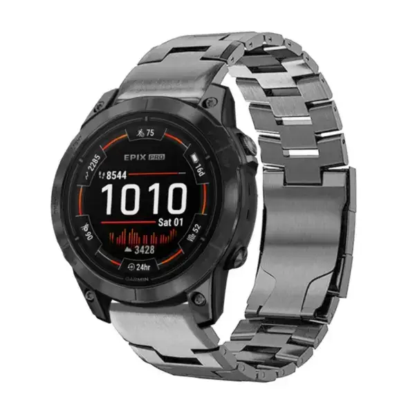 g.m14.gb Main Gunmetal StrapsCo Vented Titanium Bracelet for Garmin Epix Pro – 47mm