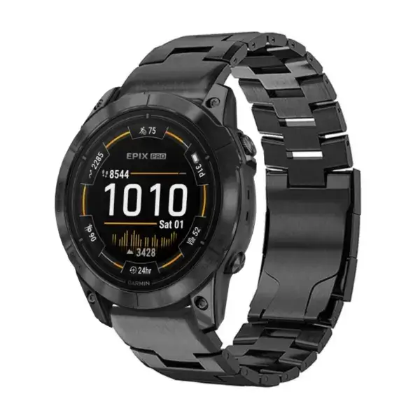 g.m14.mb Main Black StrapsCo Vented Titanium Bracelet for Garmin Epix Pro – 51mm