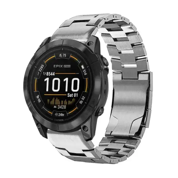 g.m14.ss Main Silver StrapsCo Vented Titanium Bracelet for Garmin Epix Pro – 51mm