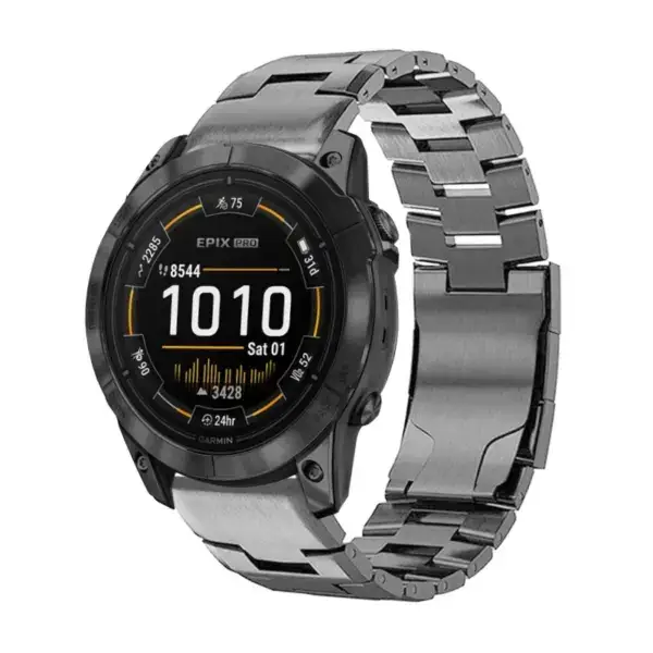 g.m14.gb Main Gunmetal StrapsCo Vented Titanium Bracelet for Garmin Epix Pro – 51mm