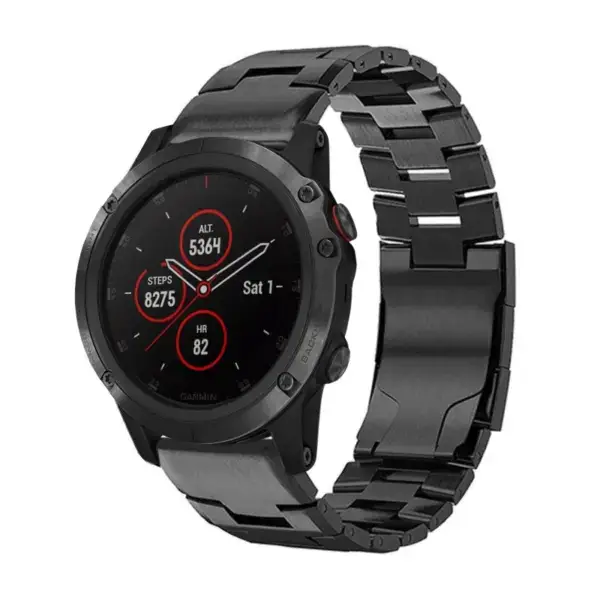 g.m14.mb Main Black StrapsCo Vented Titanium Bracelet for Garmin Fenix 5 & Fenix 5 Plus