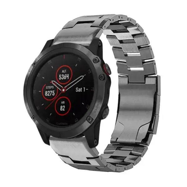g.m14.gb Main Gunmetal StrapsCo Vented Titanium Bracelet for Garmin Fenix 5 & Fenix 5 Plus
