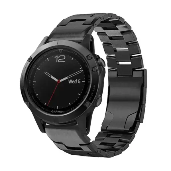 g.m14.mb Main Black StrapsCo Vented Titanium Bracelet for Garmin Fenix 5X & 5X Plus