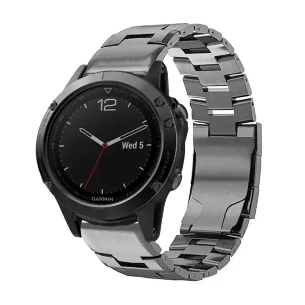g.m14.gb Main Gunmetal StrapsCo Vented Titanium Bracelet for Garmin Fenix 5X & 5X Plus