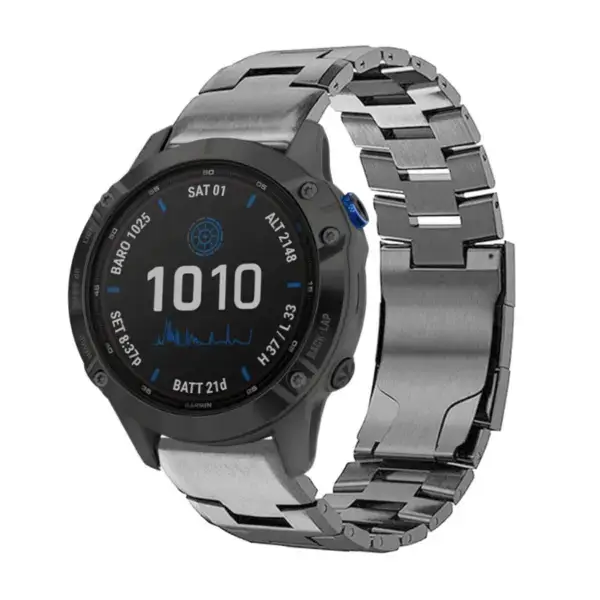 g.m14.gb Main Gunmetal StrapsCo Vented Titanium Bracelet for Garmin Fenix 6X