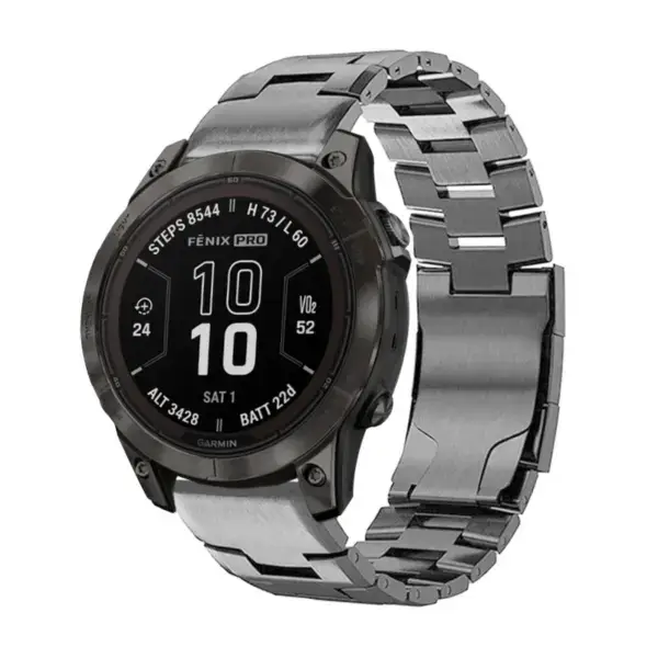 g.m14.gb Main Gunmetal StrapsCo Vented Titanium Bracelet for Garmin Fenix 7 & 7 Pro