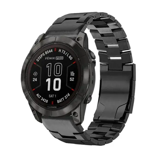g.m14.mb Main Black StrapsCo Vented Titanium Bracelet for Garmin Fenix 7X & 7X Pro