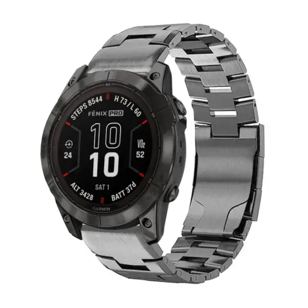 g.m14.gb Main Gunmetal StrapsCo Vented Titanium Bracelet for Garmin Fenix 7X & 7X Pro