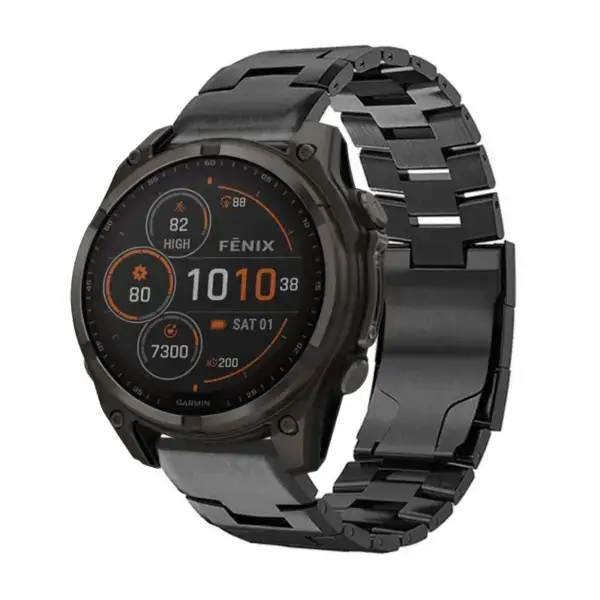 g.m14.mb Main Black StrapsCo Vented Titanium Bracelet for Garmin Fenix 8 & 8 Pro – 47mm