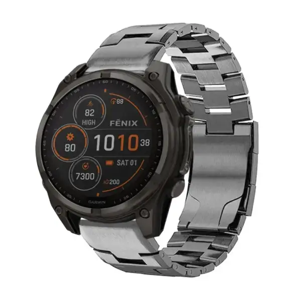 g.m14.gb Main Gunmetal StrapsCo Vented Titanium Bracelet for Garmin Fenix 8 & 8 Pro – 47mm
