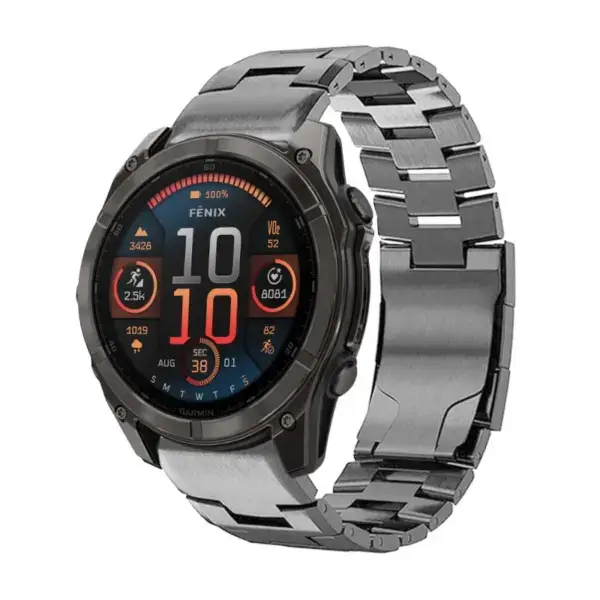 g.m14.gb Main Gunmetal StrapsCo Vented Titanium Bracelet for Garmin Fenix 8 & 8 Pro – 51mm