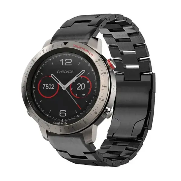 g.m14.mb Main Black StrapsCo Vented Titanium Bracelet for Garmin Fenix Chronos