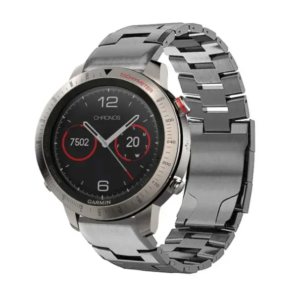 g.m14.gb Main Gunmetal StrapsCo Vented Titanium Bracelet for Garmin Fenix Chronos