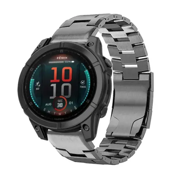 g.m14.gb Main Gunmetal StrapsCo Vented Titanium Bracelet for Garmin Fenix E