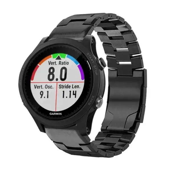 g.m14.mb Main Black StrapsCo Vented Titanium Bracelet for Garmin Forerunner 935