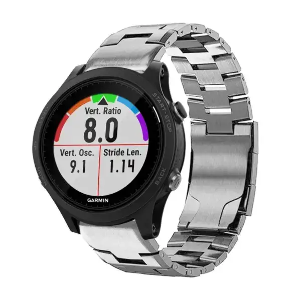 g.m14.ss Main Silver StrapsCo Vented Titanium Bracelet for Garmin Forerunner 935