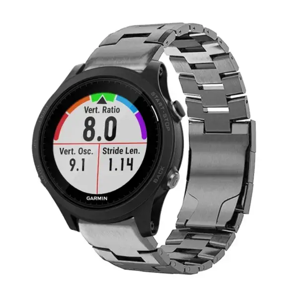 g.m14.gb Main Gunmetal StrapsCo Vented Titanium Bracelet for Garmin Forerunner 935