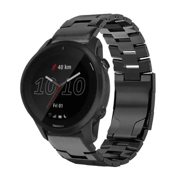 g.m14.mb Main Black StrapsCo Vented Titanium Bracelet for Garmin Forerunner 945