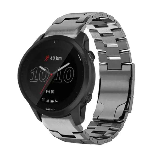g.m14.gb Main Gunmetal StrapsCo Vented Titanium Bracelet for Garmin Forerunner 945