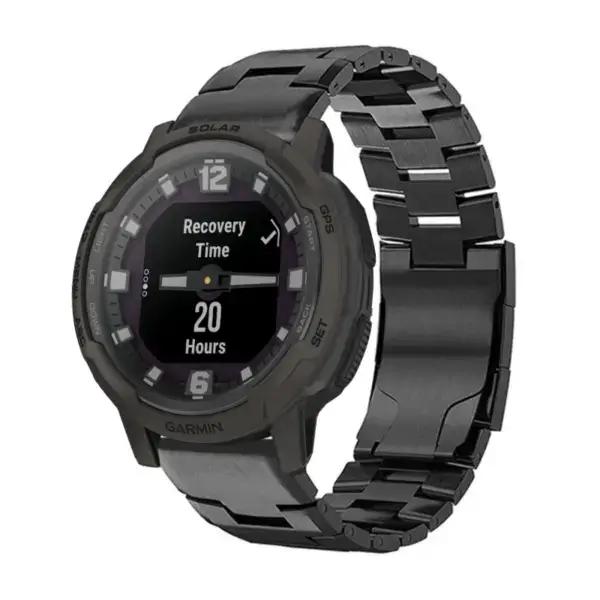 g.m14.mb Main Black StrapsCo Vented Titanium Bracelet for Garmin Instinct Crossover