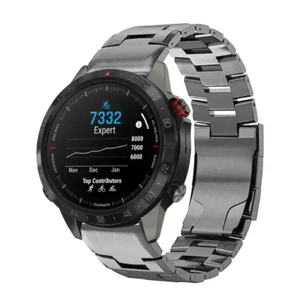 g.m14.gb Main Gunmetal StrapsCo Vented Titanium Bracelet for Garmin MARQ Gen 2