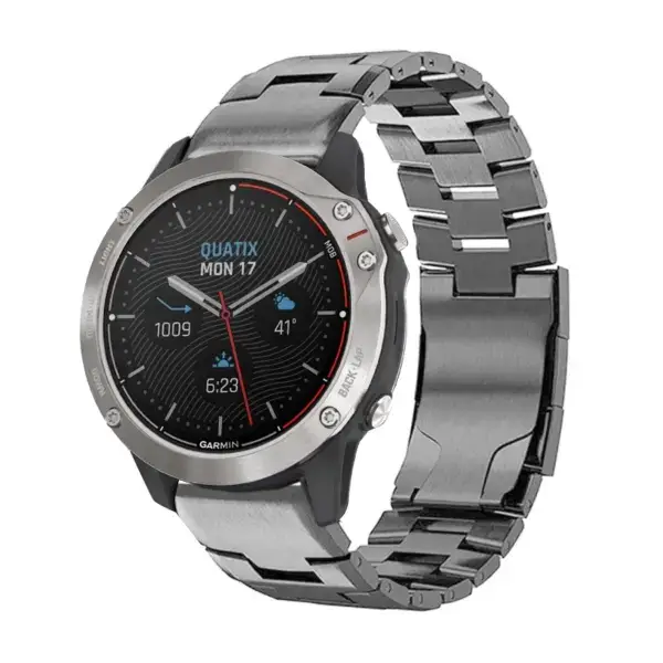 g.m14.gb Main Gunmetal StrapsCo Vented Titanium Bracelet for Garmin Quatix 3